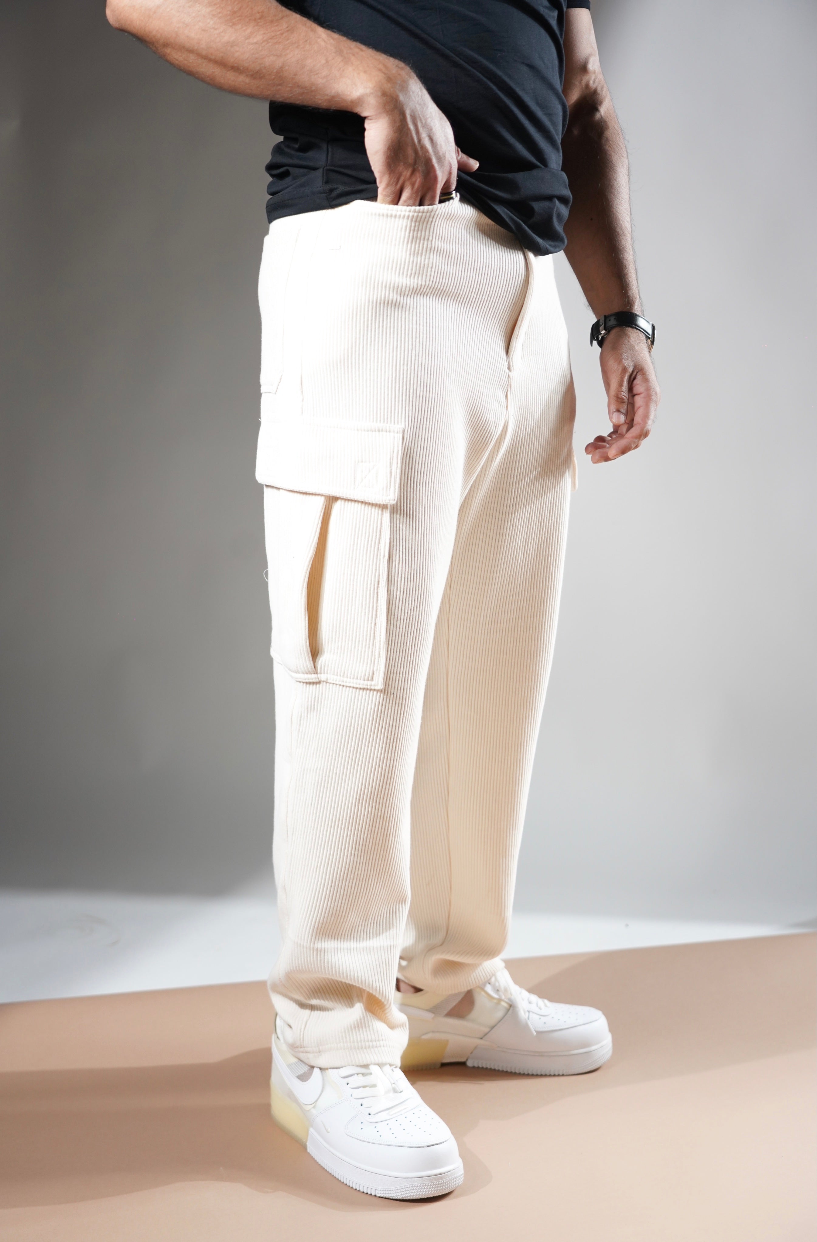 Women Korean Baggy Pants Ivory