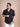 Riviera Half Sleeve Linen Embroidered  Shirt Black