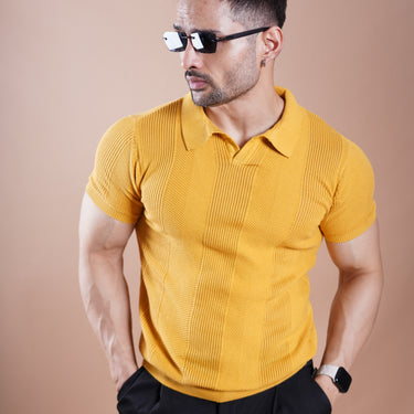 Madrid Knitted Polo Mustard