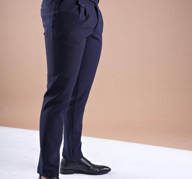 Napoleon pleated Dress Pants Navy Blue