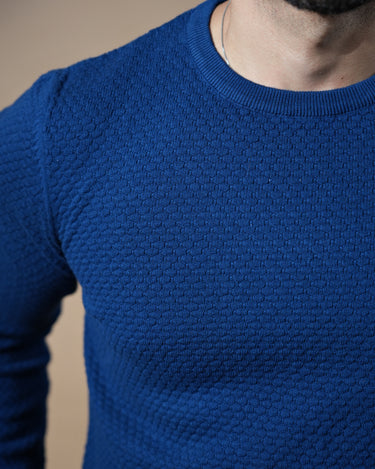 Monaco Textured Knitted Sweatshirt Royal Blue