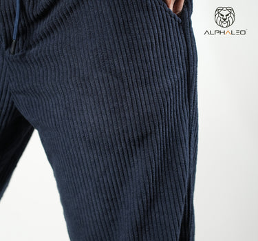 Korean Baggy Fit Corduroy Jogger Pants Navy