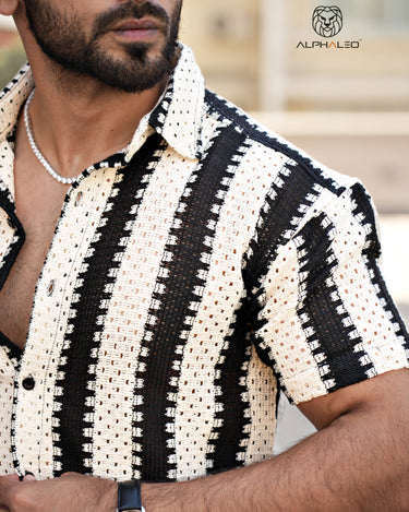 Bohemian Crochet Striped Shirt