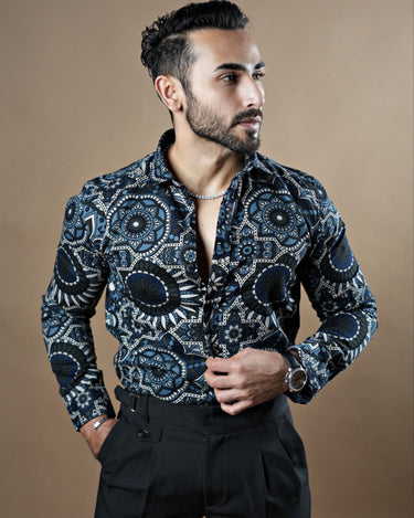 Paisley Print Coudroy Texrured Shirt