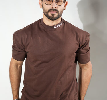 Apollo Oversized Trademark Crew Neck T-Shirt Dark Brown