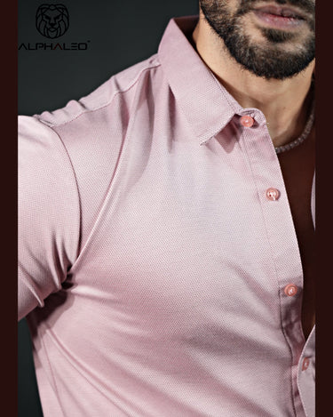 Leo Luxury Tencel™️ Lycra shirt in Baby Pink color