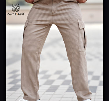 Korean Baggy Fit Structured Cargo Pants Cornstalk Beige