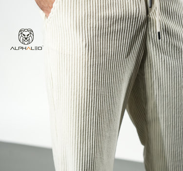 Korean Baggy Fit Corduroy Jogger Pants Ivory