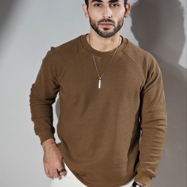 Classic Raglan Long sleeves Relaxed fit Sweatshirt in Brown color