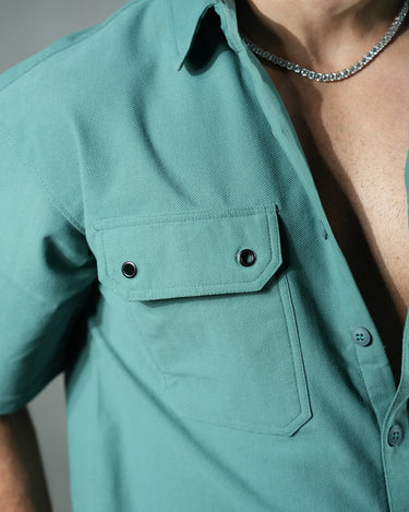Nexus Cuban Half sleeve shirt Turquoise
