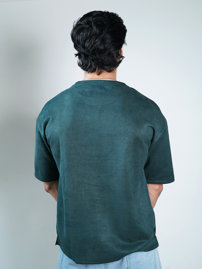 SUEDE EMBROIDERED OVERSIZED TSHIRT