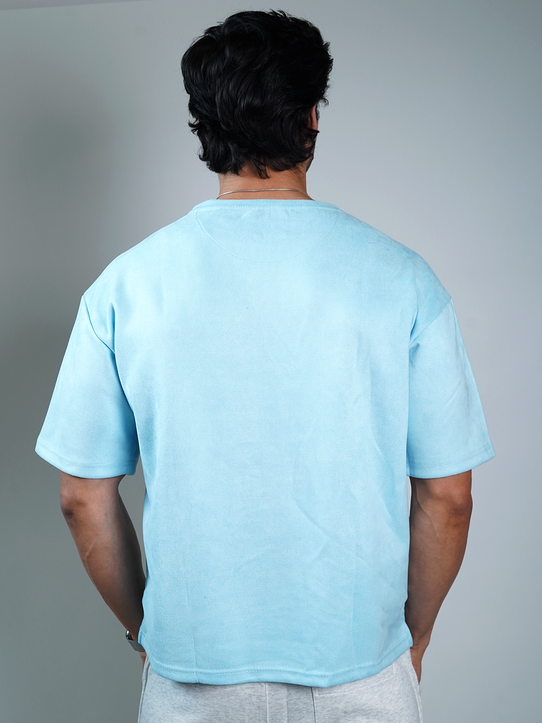 SUEDE EMBROIDERED OVERSIZED TSHIRT