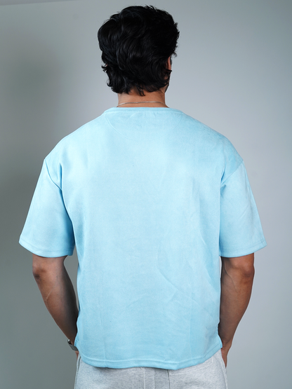 SUEDE EMBROIDERED OVERSIZED TSHIRT