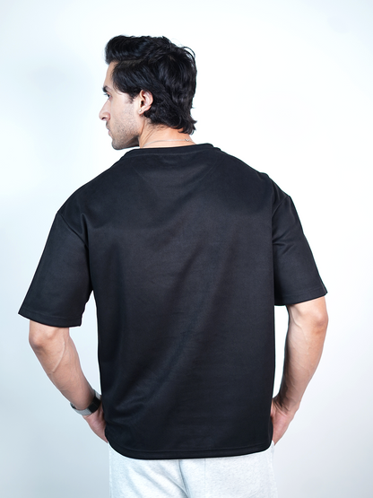 SUEDE EMBROIDERED OVERSIZED TSHIRT