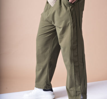 Venice Relaxed Fit Korean Pants Olive Green