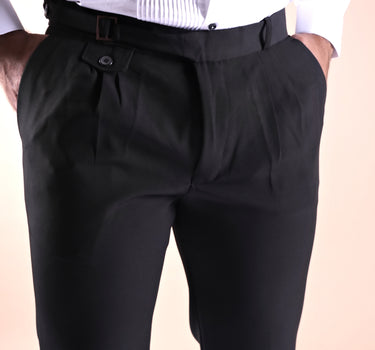 Napoleon Pleated Dress Pants Midnight Black