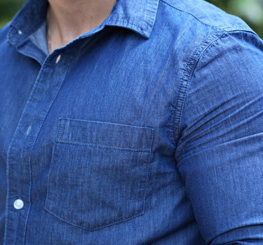 Azure Light weight Denim Shirt Dark Blue