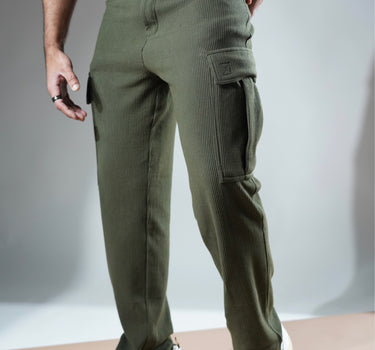 Korean Baggy Coudroy Cargo in olive color
