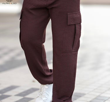 Korean Baggy Fit Structured Cargo Pants Dark Brown