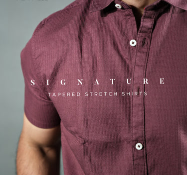 Signature Half Sleeves Textured Stretch Shirt Velvet