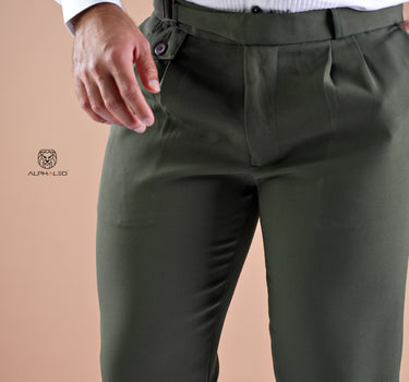 Napoleon pleated Dress Pants Olive Green