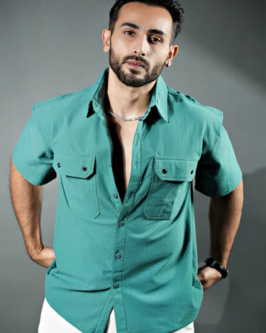 Nexus Cuban Half sleeve shirt Turquoise