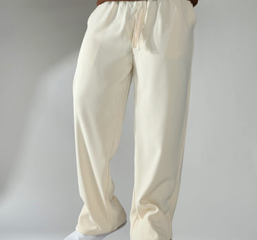 Ivory Korean Street Fit Ice Silk Viscose Jogger Pants