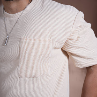 Eternals Oversized Textured Stretchable Tshirt Ivory