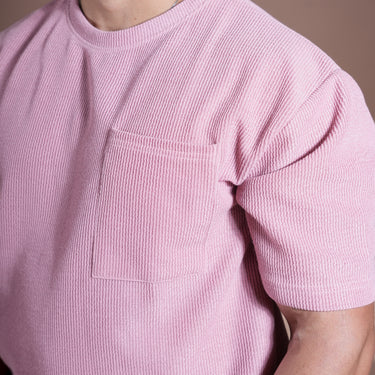 Eternals Oversized Textured Stretchable Tshirt Pink