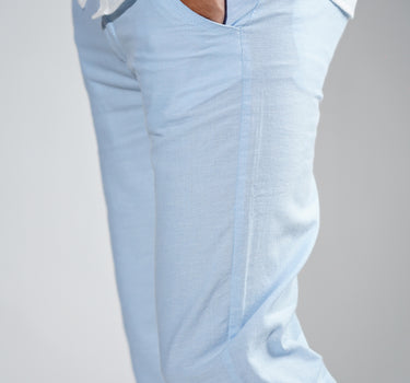Irish Linen Pants Cool blue