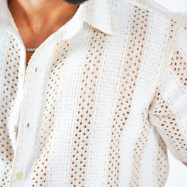 Bohemian Crochet Striped Shirt