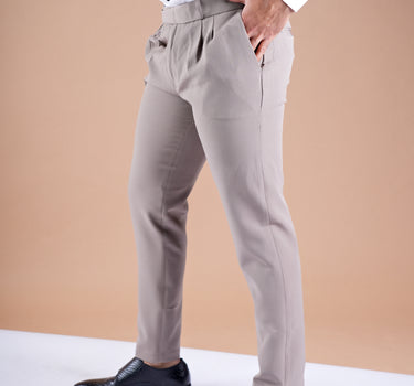 Napoleon Pleated Dress Pants Light Grey