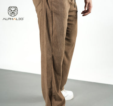 Korean Baggy Fit Corduroy Jogger Pants Brown