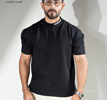 Apollo Oversized Trademark Crew Neck T-Shirt Black