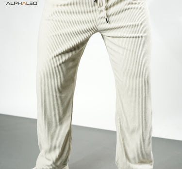 Korean Baggy Fit Corduroy Jogger Pants Ivory