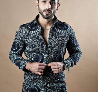  Paisley Print Coudroy Texrured Shirt