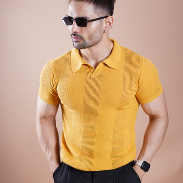 Madrid Knitted Polo Mustard