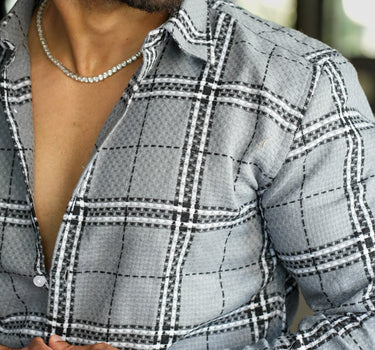 Espana Jute Dobby Textured Checkered Shirt
