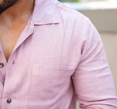 Irish Soft Linen Shirt Pink