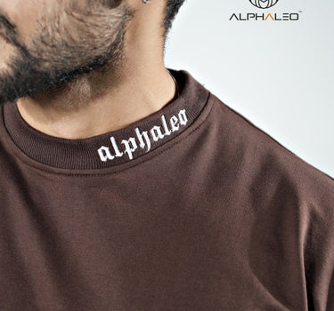 Apollo Oversized Trademark Crew Neck T-Shirt Dark Brown