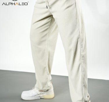 Korean Baggy Fit Corduroy Jogger Pants Ivory