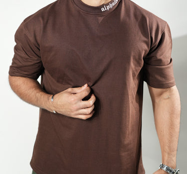 Apollo Oversized Trademark Crew Neck T-Shirt Dark Brown