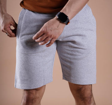 Signature Workout Short Textured Fabric Light Grey