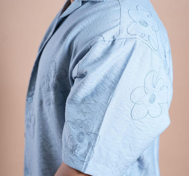 Riviera Half Sleeve Flower Embroidery Style Shirts