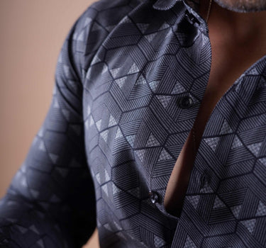 RETRO LUXE PRINTED SHIRT GREY