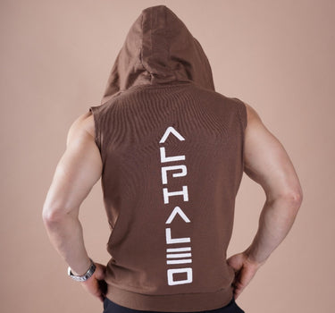 IMMORTAL SLEEVELESS HOODIE BROWN