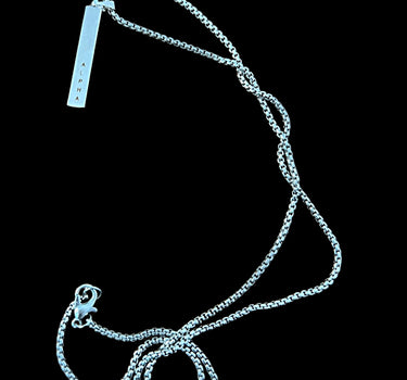 Alpha mens cuboid silver necklace